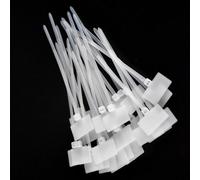 Lot de 200 Attache Cable Blanc, Plastique Cable Management, Attache Câble Plastique Serre, Attaches de Marqueur de Câble en Nylon, pour Ordinateur la Télé Bureau Marquage des Fils