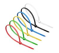 Lot de 200 attaches de câble colorées avec sièges de fixation, attaches autobloquantes en nylon, adaptées pour la maison, le jardin, le garage et l'atelier. Pour une utilisation à la maison et à