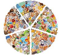 Lot de 200 autocollants d'animaux, autocollants d'animaux mignons pour enfants, autocollants colorés en vinyle imperméables Kawaii pour ordinateur portable, skateboard, guitare