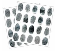 Lot de 200 autocollants d'empreintes digitales à décoller et à placer sur le thème de la scène de crime pour Halloween, les meurtres, les fêtes mystérieuses, les détectives, les espions, les fêtes sur