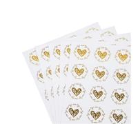 Lot de 200 autocollants d'étanchéité transparents bronzants en forme cœur d'amour ronds dorés et argentés for sac bonbons, étiquette for pâtisserie, cadeau, décoration DIY(200pcs-gold2)