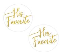 Lot de 200 autocollants en feuille d'or pour mariage Inscription His Favorite 2,5 cm