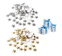 Lot de 200 autocollants en forme d'étoile, cadeaux de décoration de Noël, accessoires d'étoile dorée, accessoires matériels, argent brillant, décorations de fête/mariage/vacances