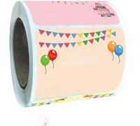 Lot de 200 autocollants « Happy Birthday » avec étiquettes « To and From » pour emballer des cadeaux de fête et la décoration d'événement (B)