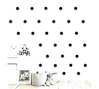 Lot de 200 autocollants muraux noirs à pois, faciles à décoller et à coller et sans danger sur les murs, en vinyle mat amovible, motif à pois ronds et paillettes, pour chambre d'enfant