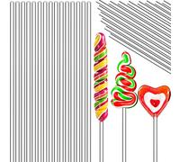 Lot de 200 bâtonnets de sucettes en acrylique pour mariage, Halloween, Noël, bonbons, cupcakes, chocolat, biscuits, dessert (transparent, 20,3 cm)