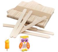 Lot de 200 Bâtonnets en Bois pour Crème Glacée, Spatules de Langue, pour Glace, Bâtonnets de Cire, Bricolage, Art et Artisanat (9,3 x 1 cm O)