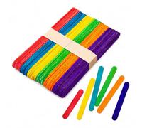 Lot de 200 Bâtonnets en Bois pour Crème Glacée, Spatules de Langue, pour Glace, Bâtonnets de Cire, Bricolage, Art et Artisanat (Bastoncini Legno 02)
