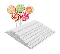 Lot de 200 bâtonnets en papier pour cake pop, sucettes blanches, mini bâtonnets en papier pour sucettes, bonbons, gâteaux, biscuits et desserts 10 cm x 3,5 mm