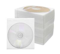 Lot de 200 boîtiers de rangement pour CD/DVD - En plastique standard - Double face - Pour CD et DVD - Blancs