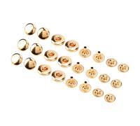 Lot de 200 boutons-pression en cuir, boutons-pression en métal de 8 mm, boutons-pression en laiton lustré exquis, boutons-pression en métal pour travaux manuels en cuir, couture, réparation, Or