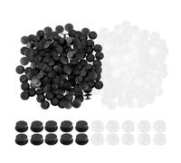 Lot de 200 boutons ronds en plastique à boucle pour chaussures - Accessoires pour breloques de chaussures - Ornements de bricolage (noir + transparent)