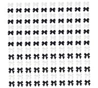 Lot de 200 breloques pour ongles en forme de nœud en résine noire et blanche pour ongles. Jolies pierres précieuses pour ongles et loisirs créatifs. Breloques en forme de nœud noir et blanc pour ongle