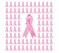 Lot de 200 broches en forme de ruban pour collecte de fonds - Broche en tissu de soie - Événement social, bien-être public, fête, sensibilisation au cancer du sein, taille unique, Comme décrit