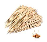 Lot de 200 brochettes en bambou pour barbecue, brochettes en bois respectueuses de l'environnement, brochettes en bois pour barbecue, accessoires fête barbecue, fruits, décoration gâteaux (12 cm)