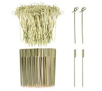 Lot de 200 brochettes en bois pour barbecue, cocktails, viande, dîner de fête, brochettes à rosace, brochettes Haws confites, adaptées pour les barbecues et le camping