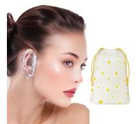 Lot de 200 cache-oreilles étanches en polyéthylène jetables pour la douche, la teinture des cheveux et l'utilisation en salon - Bouchons d'oreilles élastiques pour adultes