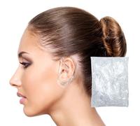 Lot de 200 cache-oreilles transparents jetables et imperméables en plastique pour teinture des cheveux, bain, spa, lavage, hôtel, maison