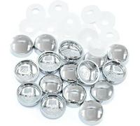 Lot de 200 Cache-Vis Chromés pour Miroir de 6 g et 8 g - Capuchons de Fixation Décoratifs pour Rétroviseur - Fermes à Clipser