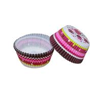 Lot de 200 caissettes à cupcakes en papier, emballages for gâteaux, plateaux cuisson, fournitures fête Caissette Muffins Papier(Pink and red)