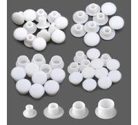 Lot de 200 capuchons à vis en plastique blanc pour trous d'armoire, meubles 5 mm, 6 mm, 8 mm, 10 mm