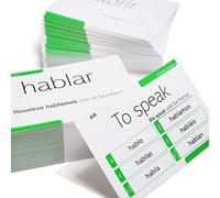 Lot de 200 cartes Flash Indicativo pour conjugaison de verbe espagnol - Exemples complets en espagnol et en anglais