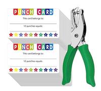 Lot de 200 cartes perforées, carte d'incitation avec kit de perforation portable en forme d'étoile, cartes de récompense de fidélité pour salle de classe, comportement des étudiants, 8.8cm x 5cm