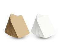 Lot de 200 cartes vierges blanches et en papier kraft, coins ronds, petites cartes d'index, cartes rigides à faire soi-même pour mémos, apprentissage de mots, papier flash cadeau de message, 8,9 x 5,3