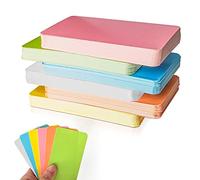 Lot de 200 cartes vierges en papier kraft, 6 couleurs, cartes de mots, cartes de message, cartes de visite, cartes d'apprentissage, cartes mémoire, pour graffiti, message, mémoire