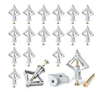 Lot de 200 chevilles murales et vis pour plaques de plâtre | Lot de 100 tubes d'expansion anti-rotation et 100 vis d'ancrage pour plaques de plâtre, fixations murales pour cavité sèche