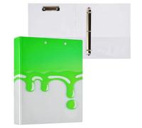 Lot de 200 classeurs à 3 anneaux avec couverture de poche Motif goutte verte sur fond blanc 2,5 cm