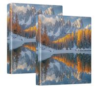 Lot de 200 classeurs à 3 anneaux de 3,8 cm, paysage d'automne, 200 feuilles, classeur à recettes, 31,5 x 27 x 6 cm