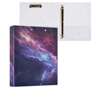 Lot de 200 classeurs esthétiques à 3 anneaux avec couverture de poche Motif étoiles Galaxy Aurora Violet