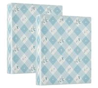 Lot de 200 classeurs esthétiques à motif vichy bleu sarcelle avec porte-bloc de 3,8 cm pour enseignants