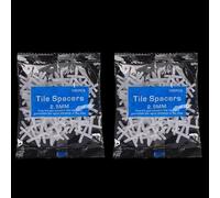 Lot de 200 clips croisés d'espacement de carrelage avec système de nivellement au sol et au mur, outil de construction conçu pour fournir un espacement constant des carreaux et un réglage facile (2,5
