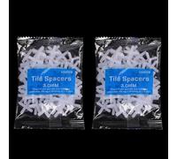 Lot de 200 clips croisés pour entretoises de carrelage, système de nivellement 1/1,5/2/2,5/3 mm - Pour pose de sol mural, kit d'outils de construction professionnel - Clips de nivellement de carrelage