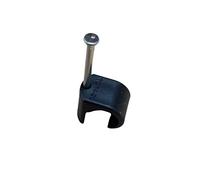 Lot de 200 clips de câble ronds en plastique noir et clous de fixation pour câble rond Arctic Flex convient pour câble de 7 à 10 mm