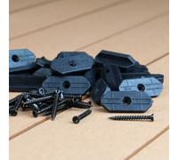 Lot de 200 clips de fixation WPC - 8 mm - Pour lames de terrasse WPC - Clips de connexion de 8 mm + vis TX15 (acier inoxydable, noir)