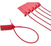 Lot de 200 colliers de serrage numérotés en plastique pour valise, boîtes, 25 cm (rouge, 200 unités)