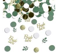 Lot de 200 confettis à paillettes « Bride to Be » - Vert et doré - Décoration d'enterrement de vie de jeune fille - Décoration de table - Séparation photo - Salle de fête - Décoration de qualité