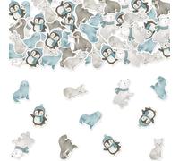 Lot de 200 confettis d'animaux polaires arctiques - Décorations d'animaux de la forêt - Ours polaire et pingouin - Confettis de table pour l'hiver - Il fait froid à l'extérieur - Fête prénatale