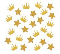 Lot de 200 confettis de décoration à thème de mariage, étoiles dorées et formes de couronne dorée