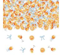 Lot de 200 confettis en forme d'agrumes pour enterrement de vie de jeune fille, décoration de table de cocktail, mimosa, fruits d'été, mimosa, fête prénuptiale
