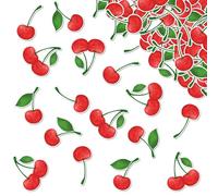 Lot de 200 confettis en forme de cerises pour table, décorations de fête en papier cerise, décoration de table pour filles, 1er anniversaire, fête prénatale, enterrement de vie de jeune fille, fête