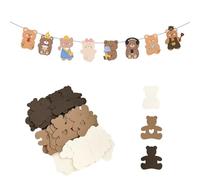 Lot de 200 Confettis en Forme d'Ours Avec Drapeau - Décorations de Fête Thématiques pour Anniversaire, Fête Prénatale et Vacances
