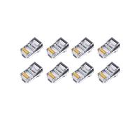 Lot de 200 connecteurs RJ45 6U plaqu?s or pour c?bles Ethernet, module de prise r?seau RJ-45, t?tes en cristal Cat5 Cat5E