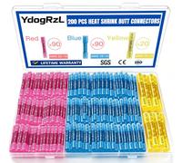 Lot de 200 connecteurs thermorétractables de calibre 22-10 | Bornes à sertir isolées étanches, bornes à sertir de connecteur marin rouge/bleu/jaune