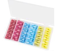 Lot de 200 cosses à sertir isolées mâles et femelles en nylon - Connecteurs de câblage électrique en cuivre et fer blanc pour fil automobile 22-10 AWG - Rouge, bleu, jaune