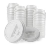 Lot de 200 couvercles jetables blancs pour tasses à café, couvercles de tasse à café, couvercles de tasse à café de 283,5 g, 340,2 g, 473,6 g, 591 ml, couvercles en plastique anti-fuites, résistants à