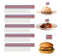 Lot de 200 cure-dents avec drapeau du Royaume-Uni - Décorations de gâteaux pour match de football, divers événements sportifs - Décorations de fête sur le thème britannique